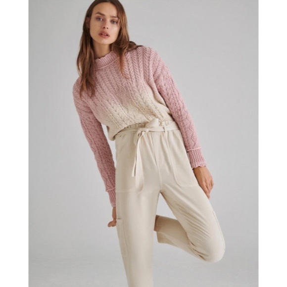 Nwt Anthropologie Marci Dip Dye Cable Knit Ombre Soft Girl Sweater - Picture 1 of 11